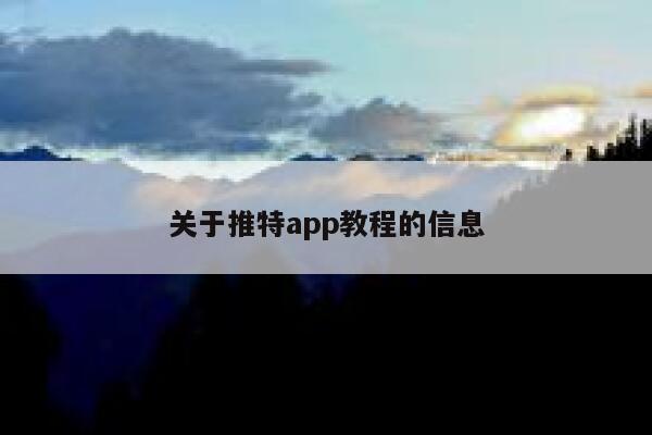 关于推特app教程的信息 第1张 关于推特app教程的信息 第1张