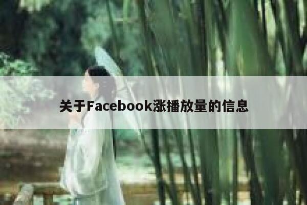 关于Facebook涨播放量的信息 第1张