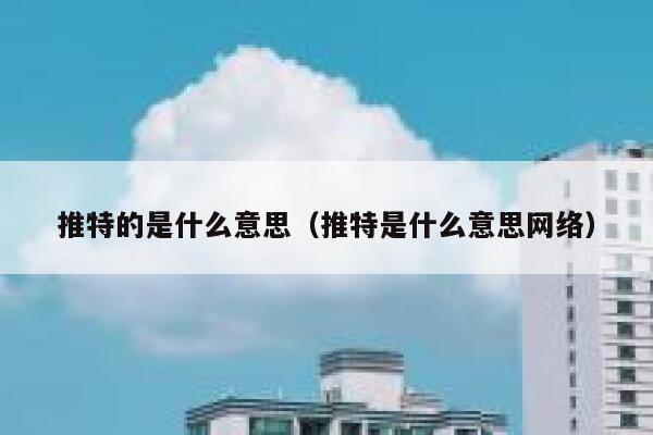 推特的是什么意思（推特是什么意思网络） 第1张