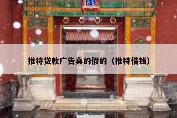 推特贷款广告真的假的(推特借钱) 第1张 推特贷款广告真的假的(推特借钱) 第1张