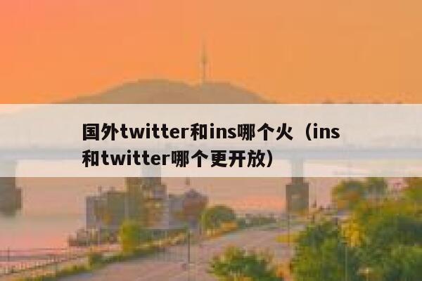 国外twitter和ins哪个火(ins和twitter哪个更开放) 第1张 国外twitter和ins哪个火(ins和twitter哪个更开放) 第1张