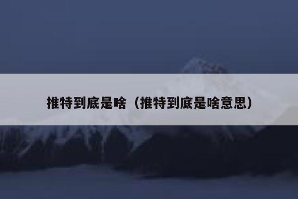 推特到底是啥(推特到底是啥意思) 第1张 推特到底是啥(推特到底是啥意思) 第1张