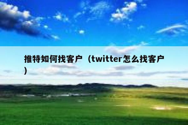 推特如何找客户(twitter怎么找客户) 第1张 推特如何找客户(twitter怎么找客户) 第1张