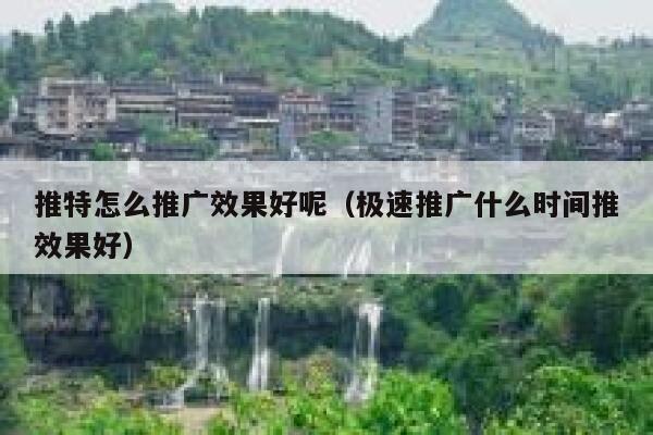 推特怎么推广效果好呢（极速推广什么时间推效果好） 第1张