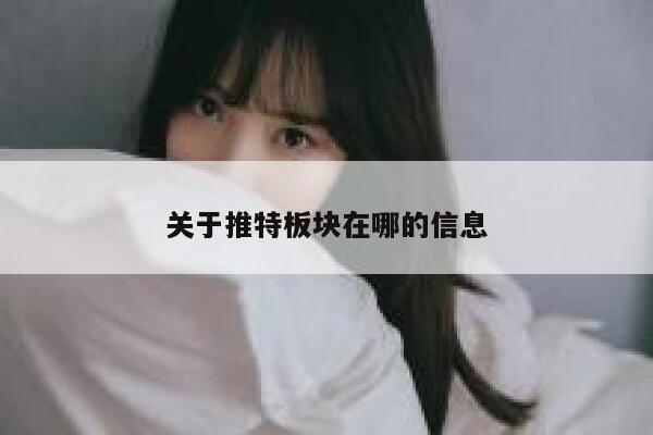 关于推特板块在哪的信息 第1张
