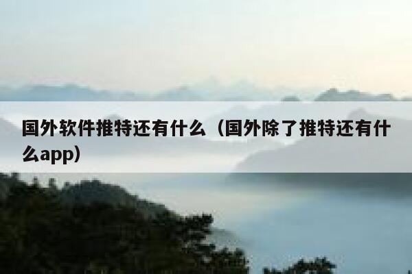 国外软件推特还有什么(国外除了推特还有什么app) 第1张 国外软件推特还有什么(国外除了推特还有什么app) 第1张