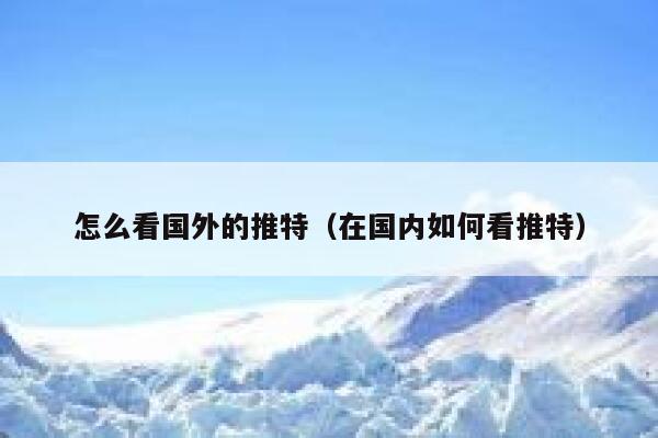 怎么看国外的推特（在国内如何看推特） 第1张