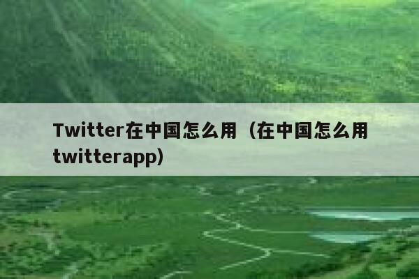 Twitter在中国怎么用(在中国怎么用twitterapp) 第1张 Twitter在中国怎么用(在中国怎么用twitterapp) 第1张