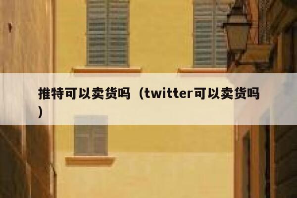 推特可以卖货吗(twitter可以卖货吗) 第1张 推特可以卖货吗(twitter可以卖货吗) 第1张