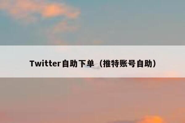 Twitter自助下单(推特账号自助) 第1张 Twitter自助下单(推特账号自助) 第1张