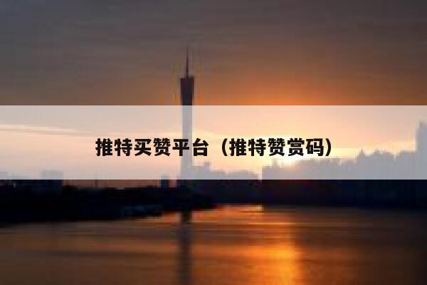 推特买赞平台（推特赞赏码） 第1张