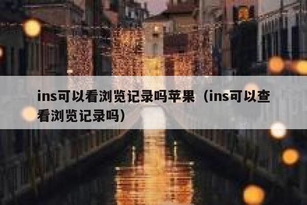 ins可以看浏览记录吗苹果（ins可以查看浏览记录吗） 第1张