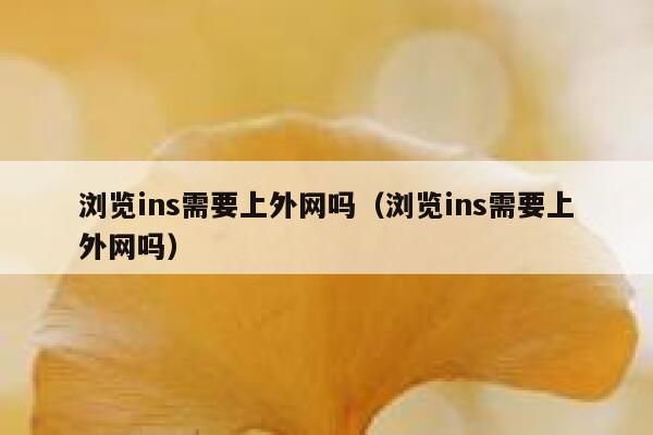 浏览ins需要上外网吗（浏览ins需要上外网吗） 第1张