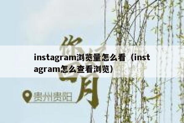 instagram浏览量怎么看(instagram怎么查看浏览) 第1张 instagram浏览量怎么看(instagram怎么查看浏览) 第1张