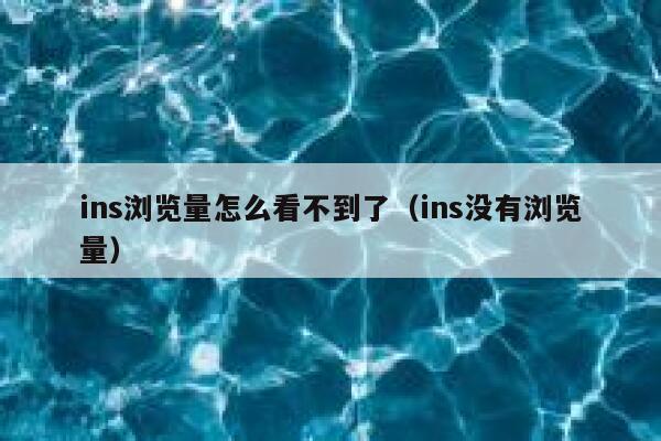 ins浏览量怎么看不到了（ins没有浏览量） 第1张