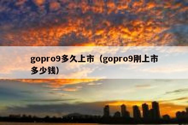 gopro9多久上市（gopro9刚上市多少钱） 第1张