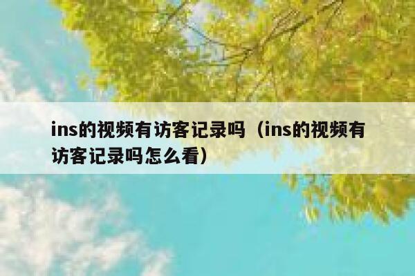 ins的视频有访客记录吗(ins的视频有访客记录吗怎么看) 第1张 ins的视频有访客记录吗(ins的视频有访客记录吗怎么看) 第1张