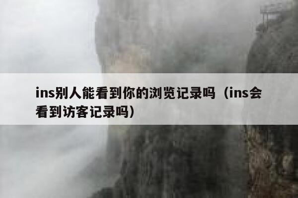 ins别人能看到你的浏览记录吗（ins会看到访客记录吗） 第1张
