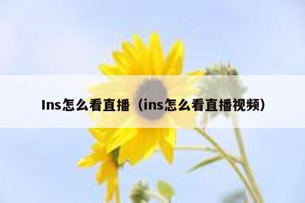Ins怎么看直播（ins怎么看直播视频） 第1张