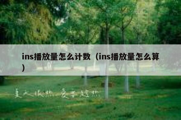 ins播放量怎么计数（ins播放量怎么算） 第1张