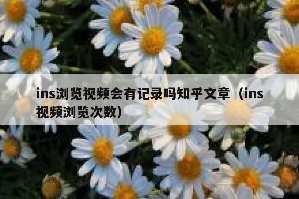 ins浏览视频会有记录吗知乎文章（ins视频浏览次数） 第1张