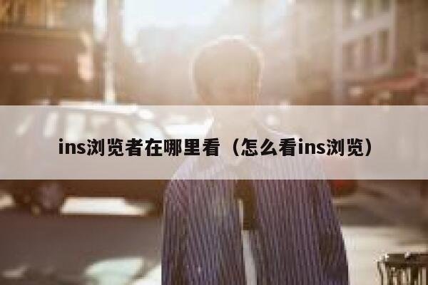 ins浏览者在哪里看（怎么看ins浏览） 第1张