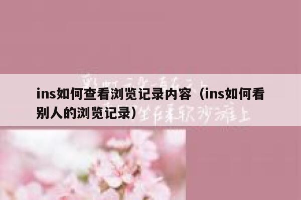 ins如何查看浏览记录内容（ins如何看别人的浏览记录） 第1张
