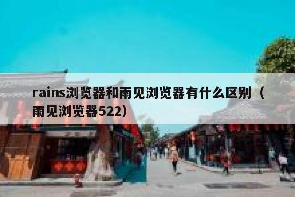 rains浏览器和雨见浏览器有什么区别（雨见浏览器522） 第1张