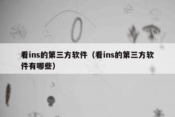 看ins的第三方软件（看ins的第三方软件有哪些） 第1张