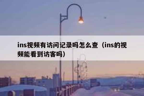 ins视频有访问记录吗怎么查（ins的视频能看到访客吗） 第1张