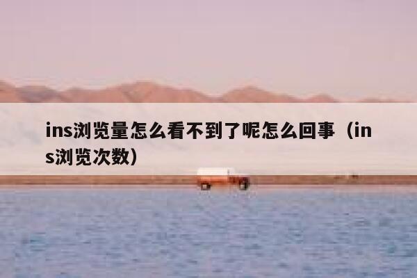 ins浏览量怎么看不到了呢怎么回事(ins浏览次数) 第1张 ins浏览量怎么看不到了呢怎么回事(ins浏览次数) 第1张