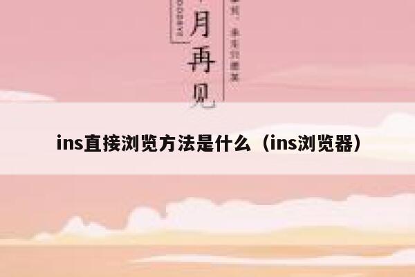 ins直接浏览方法是什么（ins浏览器） 第1张