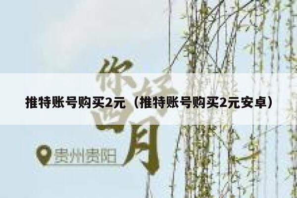 推特账号购买2元（推特账号购买2元安卓） 第1张