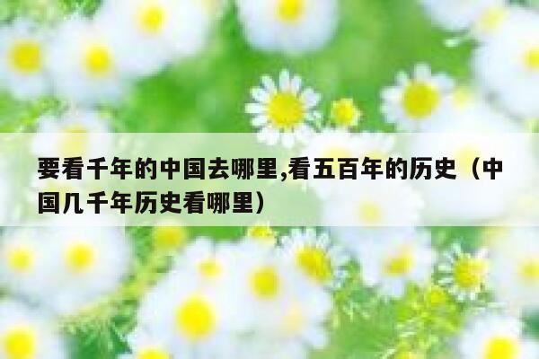 要看千年的中国去哪里,看五百年的历史(中国几千年历史看哪里) 第1张 要看千年的中国去哪里,看五百年的历史(中国几千年历史看哪里) 第1张