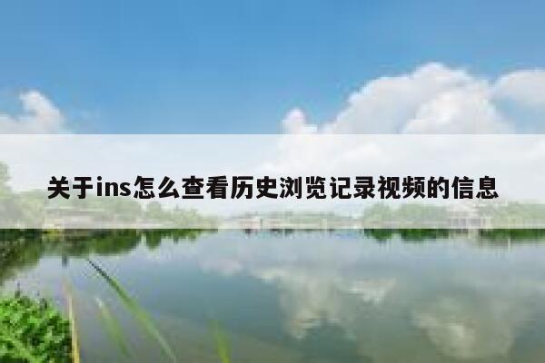关于ins怎么查看历史浏览记录视频的信息 第1张