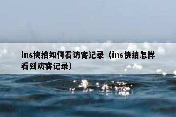 ins快拍如何看访客记录(ins快拍怎样看到访客记录) 第1张 ins快拍如何看访客记录(ins快拍怎样看到访客记录) 第1张