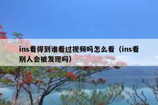 ins看得到谁看过视频吗怎么看（ins看别人会被发现吗） 第1张