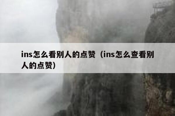 ins怎么看别人的点赞(ins怎么查看别人的点赞) 第1张 ins怎么看别人的点赞(ins怎么查看别人的点赞) 第1张