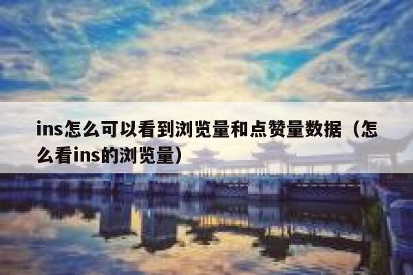 ins怎么可以看到浏览量和点赞量数据(怎么看ins的浏览量) 第1张 ins怎么可以看到浏览量和点赞量数据(怎么看ins的浏览量) 第1张