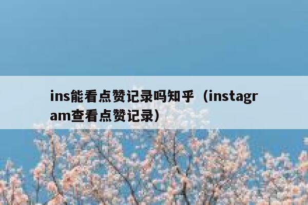 ins能看点赞记录吗知乎（instagram查看点赞记录） 第1张