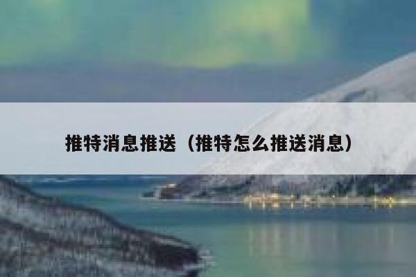 推特消息推送（推特怎么推送消息） 第1张