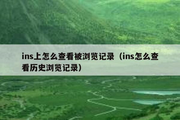 ins上怎么查看被浏览记录（ins怎么查看历史浏览记录） 第1张