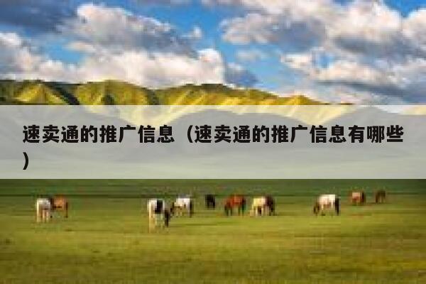 速卖通的推广信息（速卖通的推广信息有哪些） 第1张