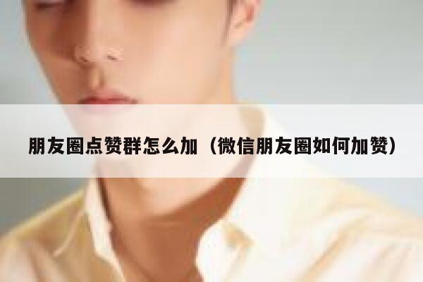 朋友圈点赞群怎么加(微信朋友圈如何加赞) 第1张 朋友圈点赞群怎么加(微信朋友圈如何加赞) 第1张