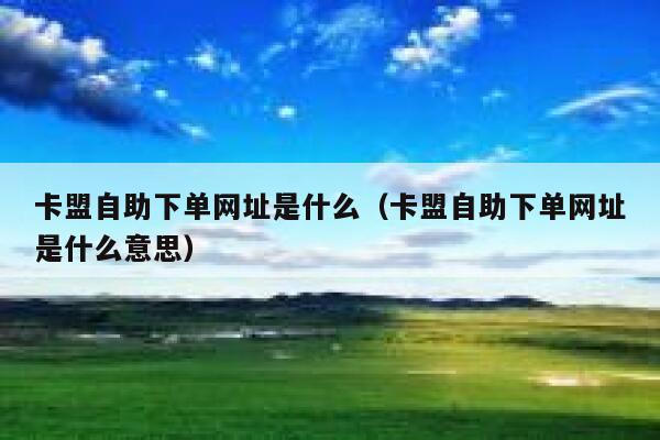 卡盟自助下单网址是什么(卡盟自助下单网址是什么意思) 第1张 卡盟自助下单网址是什么(卡盟自助下单网址是什么意思) 第1张