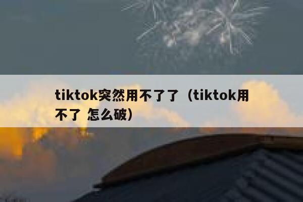 tiktok突然用不了了（tiktok用不了 怎么破） 第1张