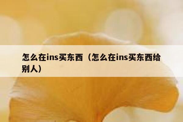 怎么在ins买东西（怎么在ins买东西给别人） 第1张
