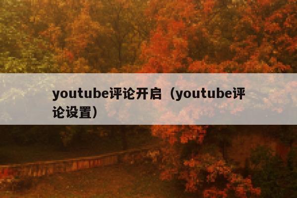 youtube评论开启（youtube评论设置） 第1张
