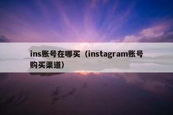 ins账号在哪买（instagram账号购买渠道） 第1张