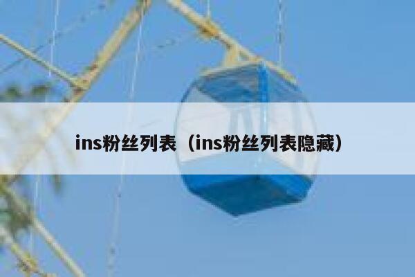 ins粉丝列表(ins粉丝列表隐藏) 第1张 ins粉丝列表(ins粉丝列表隐藏) 第1张